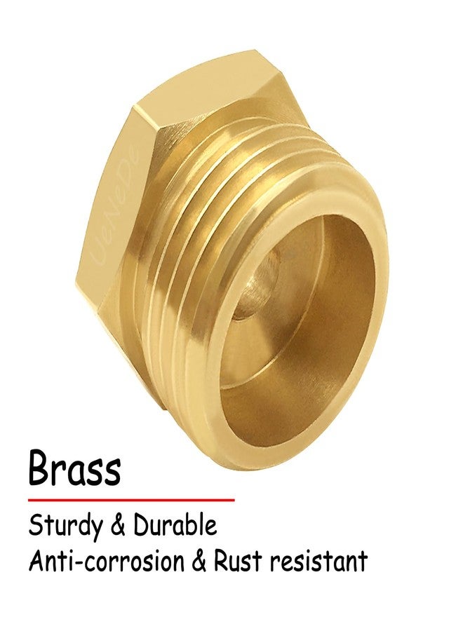 Uenede 2PCS Water Line Adapter, 3/4"GHT Male to 3/8" Compression Female Reducer Bushing, Brass Fitting for Kitchen Bathroom Faucet Supply Line Hose Stop Valve to Garden Hose with Rubber Washer - Image 5